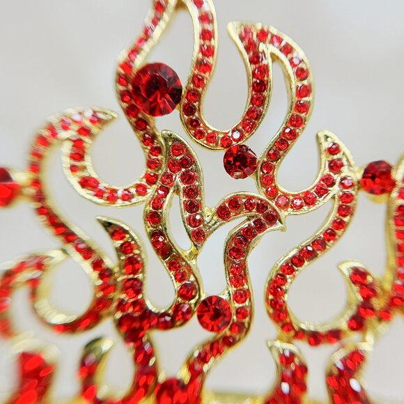 Flame of Fire Crown, Holy Fire Tiara, Red Crystal Crown, Fire Crown, Gold Tiara - Picture 6 of 8
